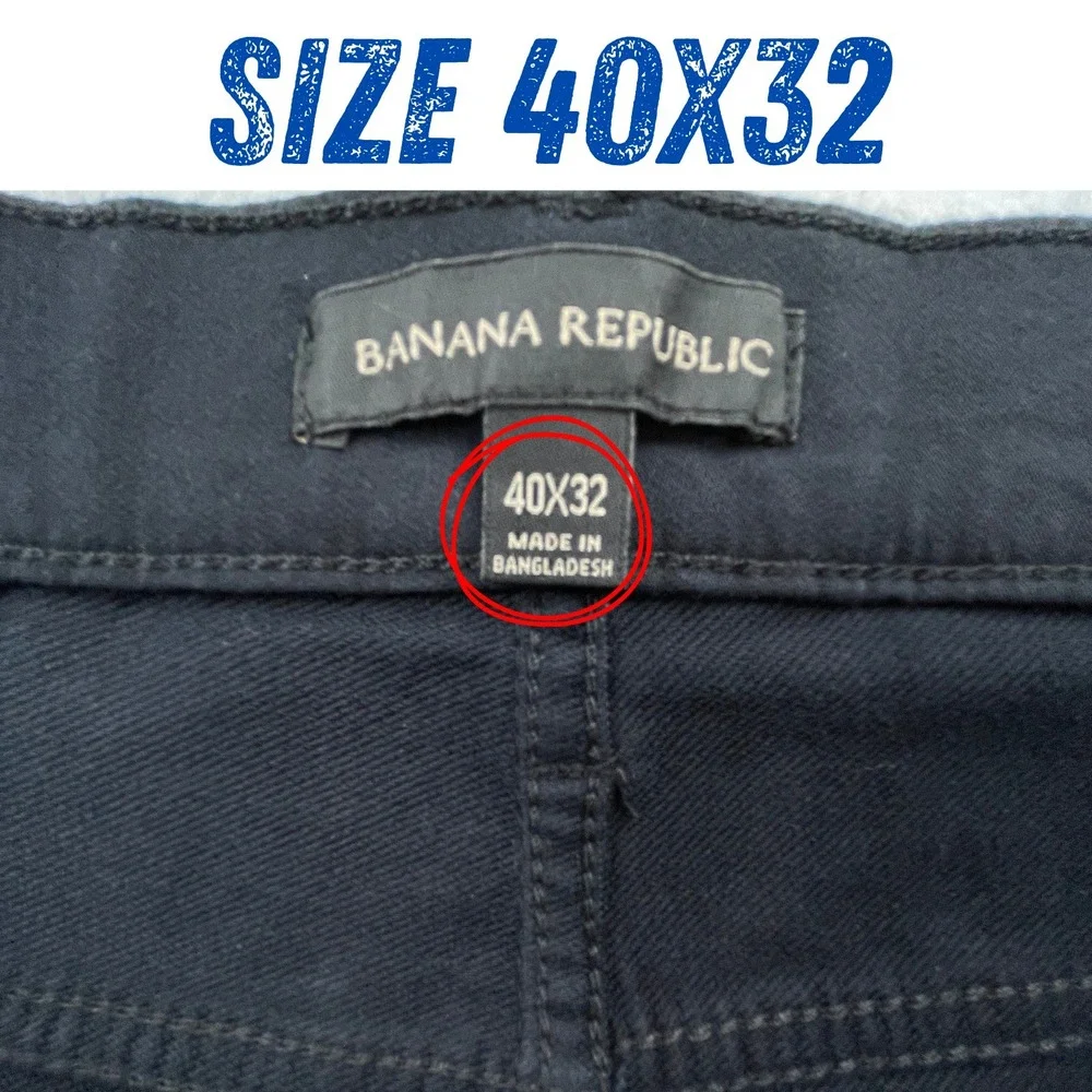 NWT Banana Republic Mens 40x32 5 Pocket Flat Front Slim Fit Stretch Pant‎ Black